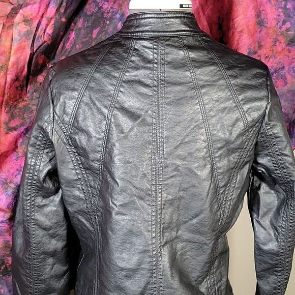Jou Jou Juniors' Vegan Leather Jacket Sz S - Picture 10 of 13